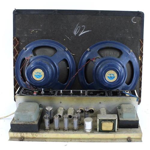 630 - Vox AC30 guitar amplifier for spares/repair, made in England, circa 1962, comprising original chassi... 