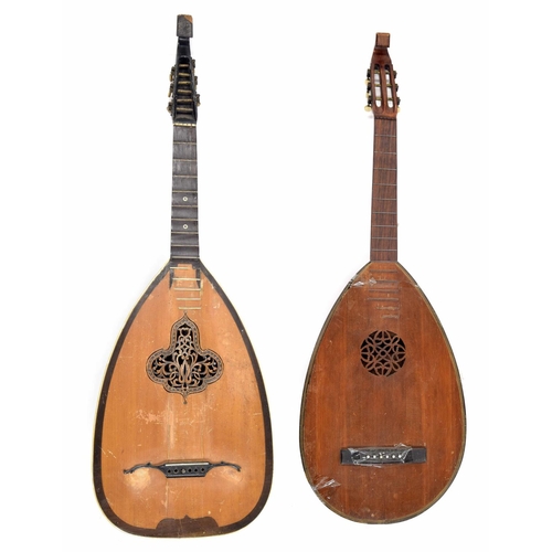 1205 - Two old lute guitars in need of extensive restoration (2)