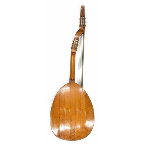 1212 - Early 20th century Theorbo harp guitar, Swedish style with six standard guitar and six bass strings,... 