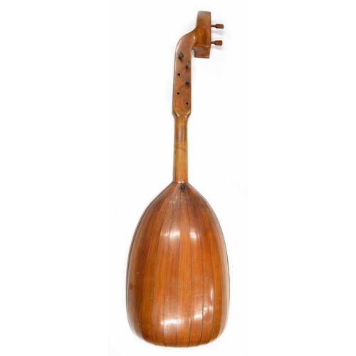 1214 - Eight string harp lute without table, labelled Aldric Richter..., the bowl back with thirteen segmen... 