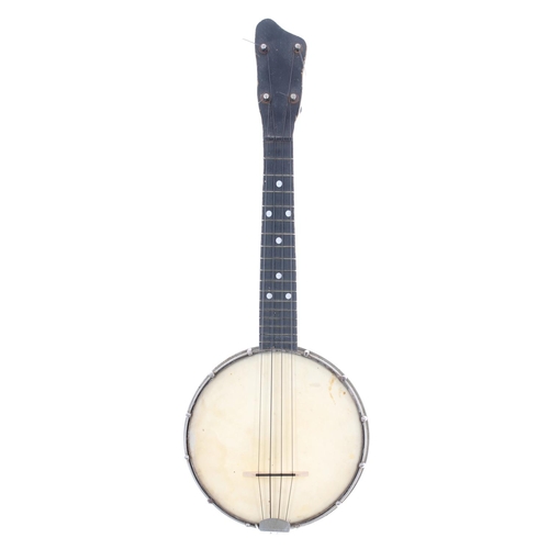 1216 - 1920s nickel plated bodied open back ukulele banjo, 7