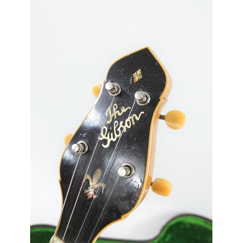 1225 - Gibson TB4 Trapdoor tenor banjo, made in USA, circa 1925, case