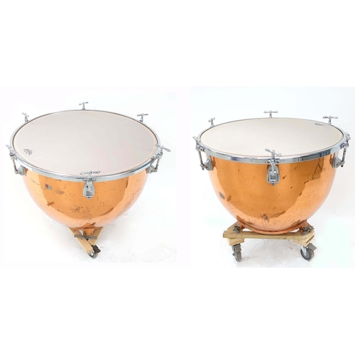 1228 - Pair of Premier hand tuned copper timpani drums, 28