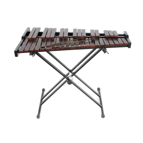 1241 - Contemporary Stagg xylophone on folding stand and with two beaters, 40