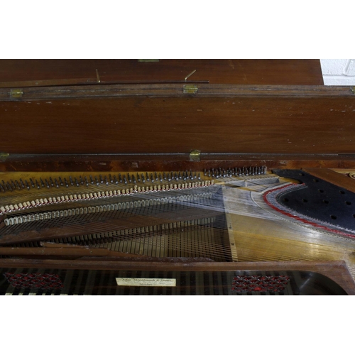 1248 - John Broadwood & Sons mahogany square piano, the rosewood fascia board inscribed 'John Broadwood... 