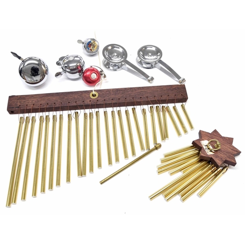 1257 - Paul Chalklin - Latin Percussion brass chime bar; together with a Latin Percussion cluster chime, a ... 
