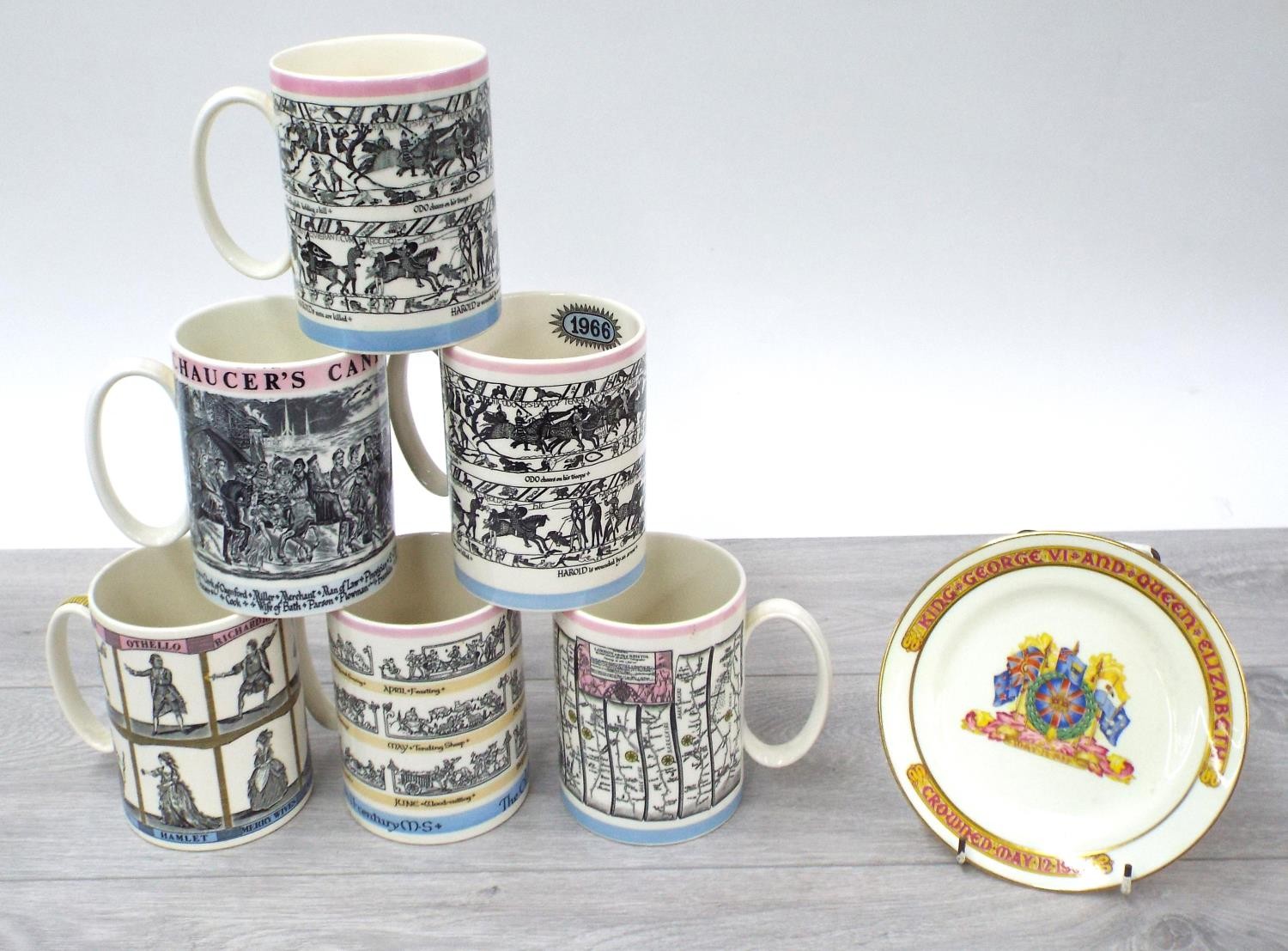 Good collection of Wedgwood commemorative mugs including examples