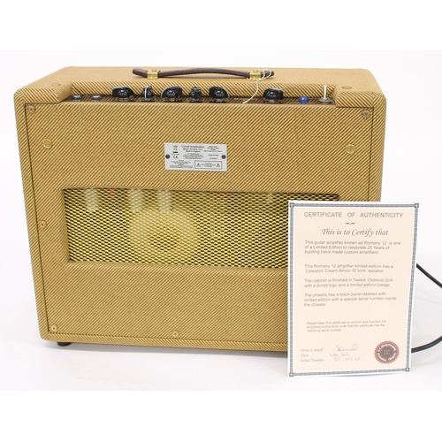 615 - Cornell Amplification Romany 12 Limited Edition 25th Anniversary guitar amplifier, made in England, ... 