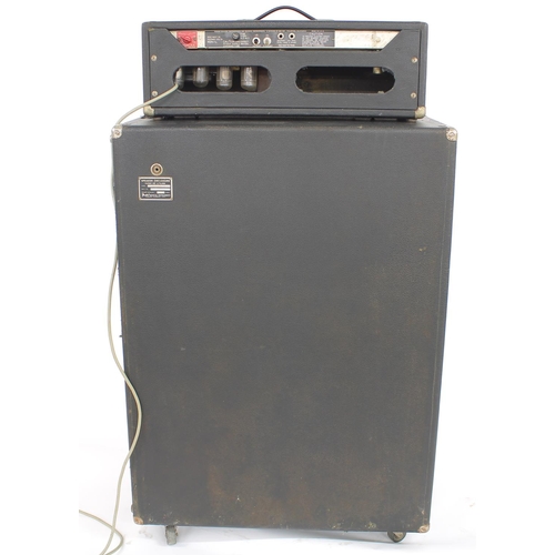 621 - Mid 1970s Fender Bassman 100 guitar amplifier head, serial no. B04266; together with a matching Fend... 