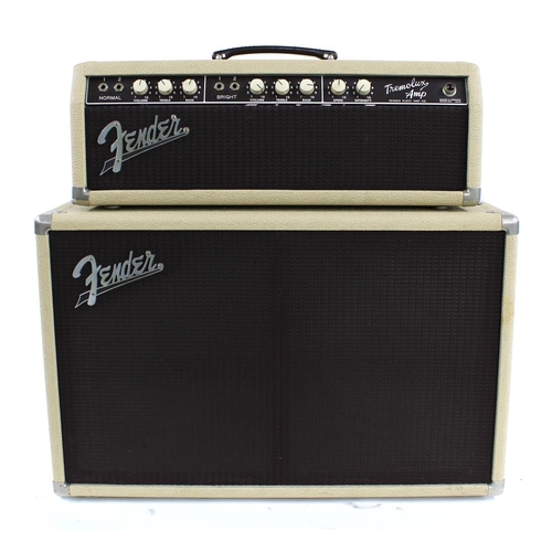660 - 1962 Fender Tremolux-Amp guitar amplifier head and matching 2 x 12 speaker cabinet (USA voltage, re-... 