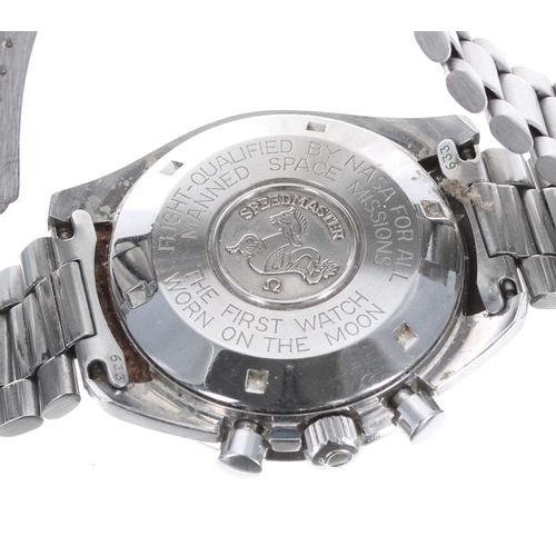 26 - Omega Speedmaster Professional 'Moon' chronograph stainless steel gentleman's wristwatch, ref. ST 14... 