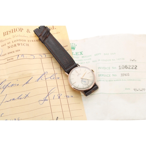 56 - Rolex Precision 9ct gentleman's wristwatch, ref. 3923, serial no. 274xxx, circa 1944, signed silvere... 