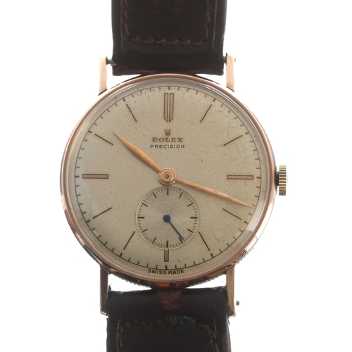 56 - Rolex Precision 9ct gentleman's wristwatch, ref. 3923, serial no. 274xxx, circa 1944, signed silvere... 