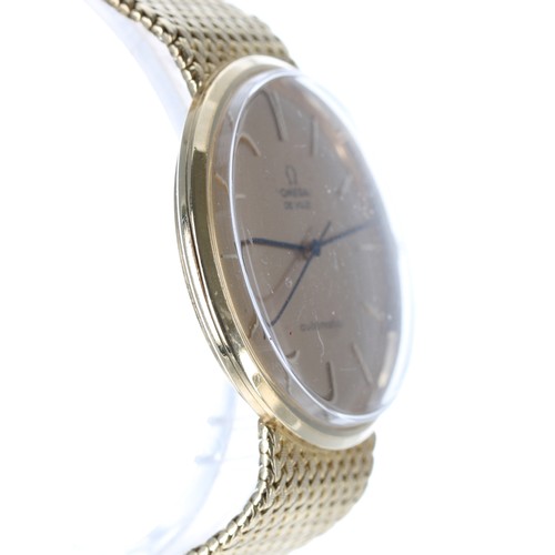 5 - Omega De Ville automatic 18ct gentleman's wristwatch, the gilded dial with baton markers and sweep c... 