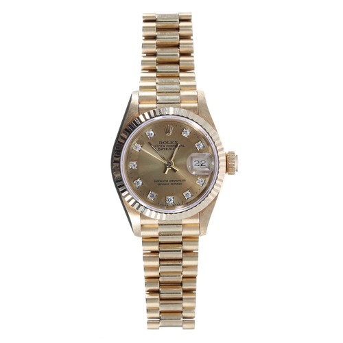 50 - Rolex Oyster Perpetual Datejust 18ct lady's bracelet watch, ref. 69178, serial no. E40xxxx, circa 19... 