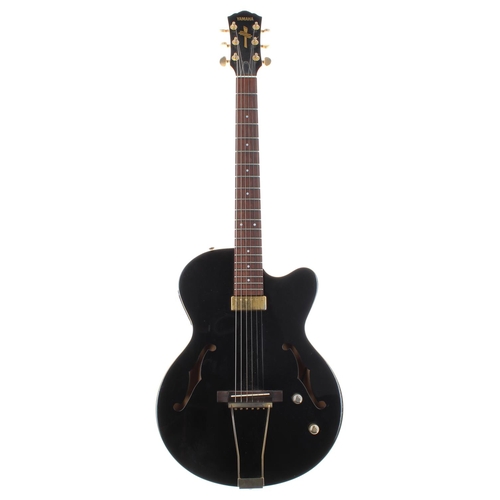 45 - Yamaha AEX500 hollow body electric guitar; Body: black finish, minor marks to front including light ... 