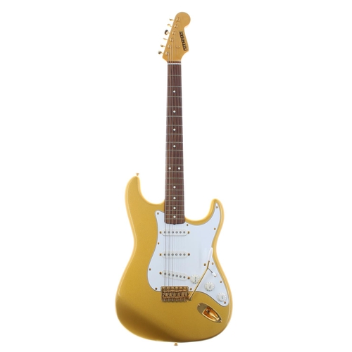 48 - Fernandes LE-2 electric guitar, made in Japan; Body: gold sparkle finish; Neck: natural maple, good;... 