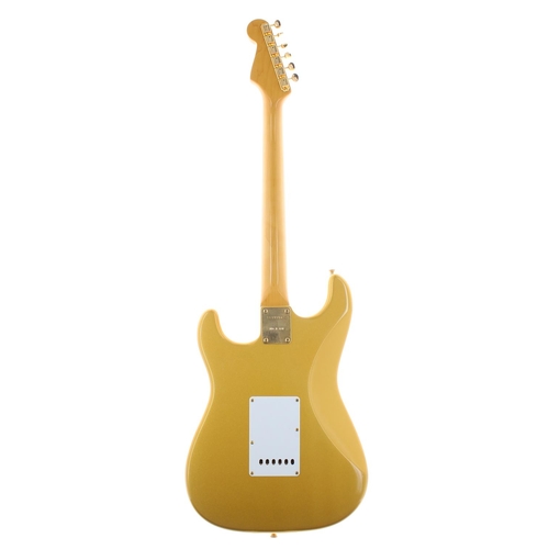 48 - Fernandes LE-2 electric guitar, made in Japan; Body: gold sparkle finish; Neck: natural maple, good;... 