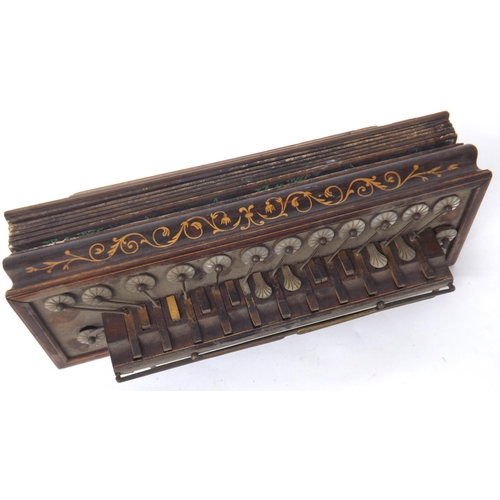 1506 - Two mid 19th century flutina accordion by Busson; also a Regal single row melodeon (in need of resto... 