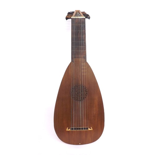 1561 - Contemporary Renaissance style lute by and labelled handbuilt by Maish Weisman, 1974, with satinwood... 