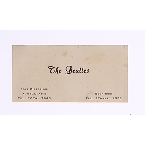 547 - The Beatles - original Alan Williams business card
