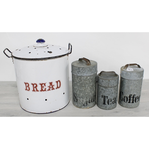 31 - Vintage enamelled bread bin, 11.5