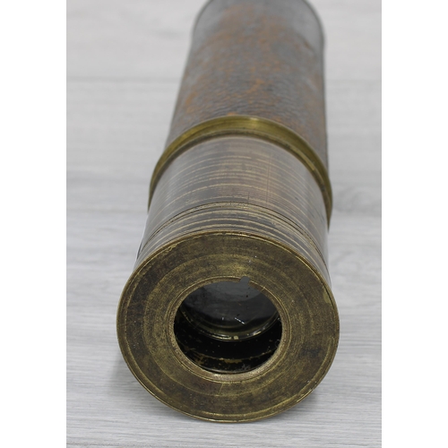 7 - 19th century three drawer telescope by Barton, bound in leather, stamped 'Barton Strand London', 33.... 