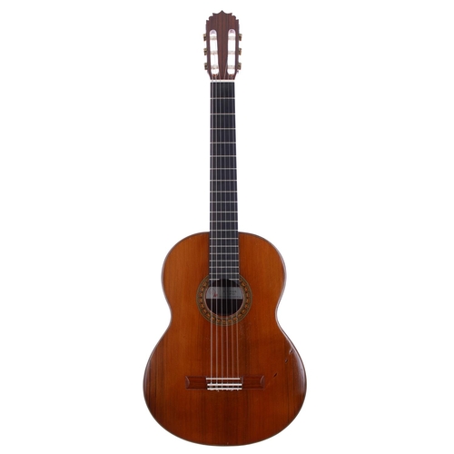 1330 - 1972 R.E. Spain for Ivor Mairants classical guitar; Back and sides: rosewood; Top: cedar, blemish to... 