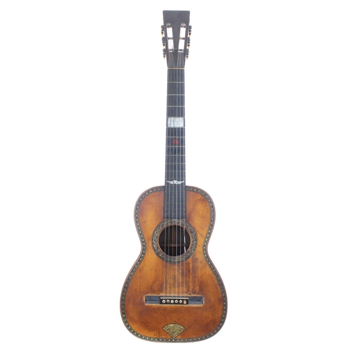 1318 - Interesting 19th century guitar in need of restoration, probably French; Back and sides: Brazilian r... 