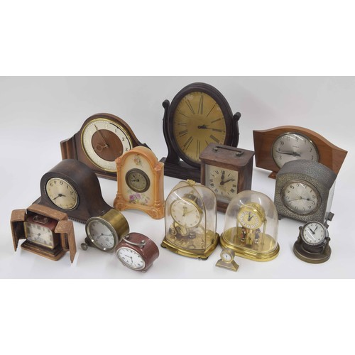 Waltham novelty mantel clock timepiece, the oval dial within... Barnebys