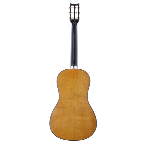 1303 - 19th century guitar labelled 'J.C.Mencke/Maker 39 Gt East Street/Brighton Sussex/Aug 19th 1830'; Bac... 