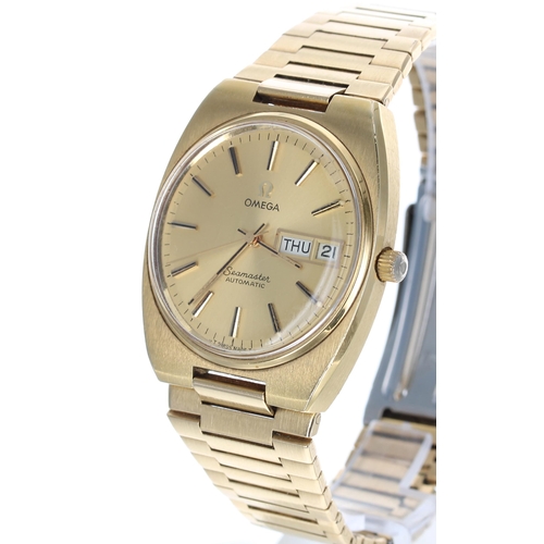 6 - Omega Seamaster automatic gold plated and stainless steel gentleman's wristwatch, champagne dial wit... 