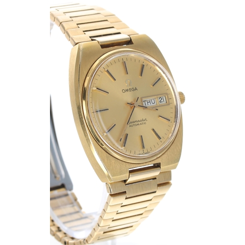 6 - Omega Seamaster automatic gold plated and stainless steel gentleman's wristwatch, champagne dial wit... 