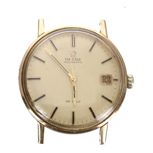 15 - Omega De Ville automatic gold gentleman's wristwatch, circa 1970, champagne dial with baton markers,... 