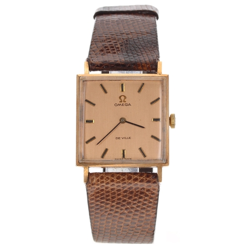 36 - Omega De Ville 9ct square cased gentleman's wristwatch, ref. 1115071, serial no. 41960xxx, circa 197... 