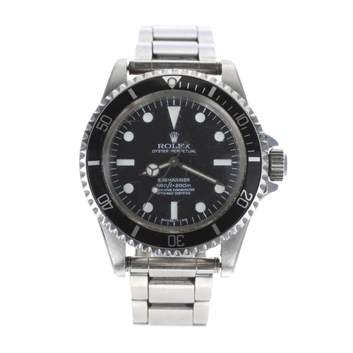 50 - Rolex Oyster Perpetual Submariner stainless steel gentleman's wristwatch with a pointed crown guard ... 
