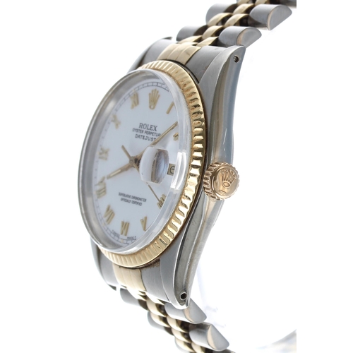 40 - Rolex Oyster Perpetual Datejust gold and stainless steel gentleman's wristwatch, ref. 16013, serial ... 