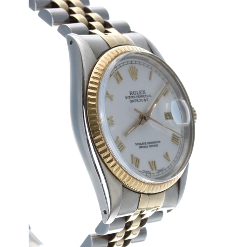 40 - Rolex Oyster Perpetual Datejust gold and stainless steel gentleman's wristwatch, ref. 16013, serial ... 