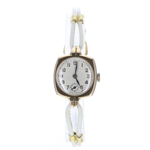 48 - Rolex 18ct lady's wristwatch, import hallmarks Glasgow 1937, silvered dial with gilt applied Arabic ... 