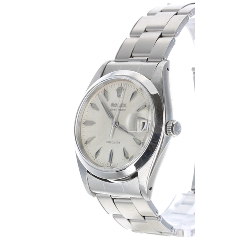 49 - Rolex Oysterdate Precision stainless steel gentleman's wristwatch, ref. 6694, serial no. 36xxxx, cir... 