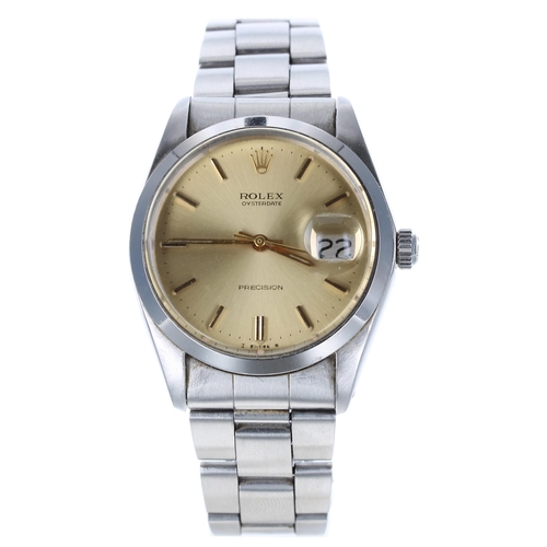 59 - Rolex Oysterdate Precision stainless steel gentleman's wristwatch, reference no. 6694, serial no. 33... 