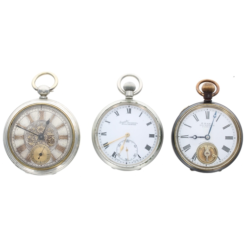 448 - Swiss Silverus lever pocket watch, unsigned movement, no. 1115790, silvered dial, within a plain cas... 