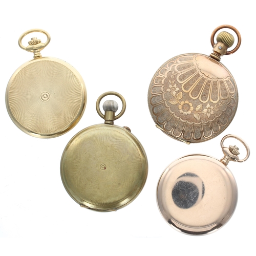 451 - Selection of four pocket watches to include a Bentima hunter lever engine turned pocket watch; Corte... 