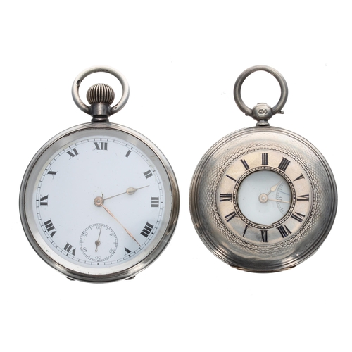 457 - Silver fusee lever half hunter engine turned pocket watch, three quarter plate movement signed Cook ... 
