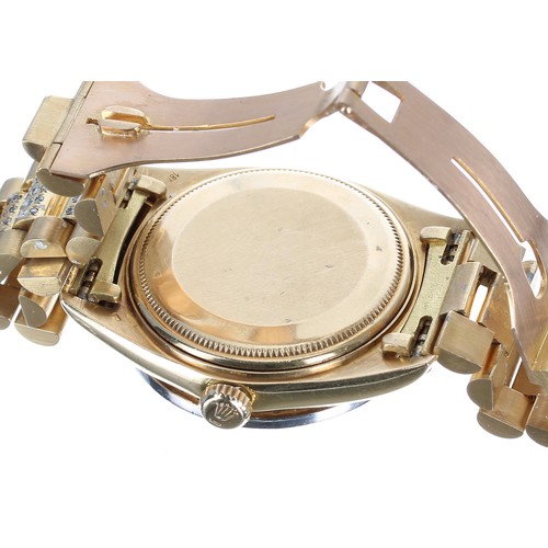 60 - Rolex Oyster Perpetual Day-Date 18ct gentleman's wristwatch, diamond after-market set, ref. 1803, se... 