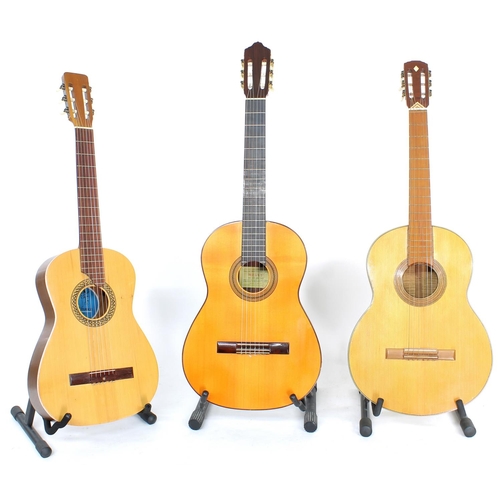 1335 - Mervi Rafael Molina classical guitar, hard case; together with a restored classical guitar fitted wi... 