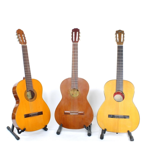 1340 - Raimundo Model 106 classical guitar, soft bag; together with an Alhambra classical guitar, hard case... 