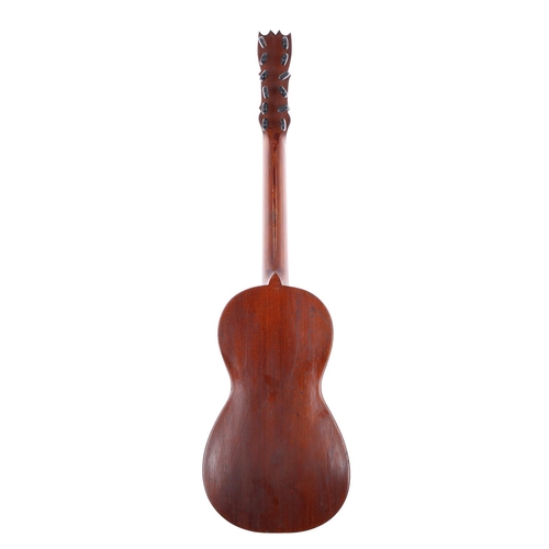 1313 - Interesting Portuguese guitar, labelled 'Estabelecimento...A.M. Rose, San Leandro, California'; Back... 
