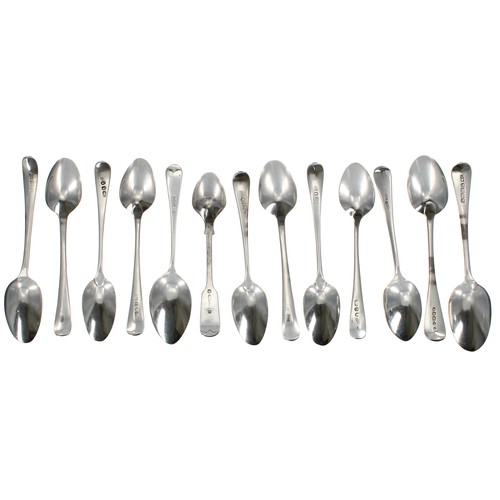 557 - Thirteen Georgian and later silver teaspoons, 7.2oz t (13)