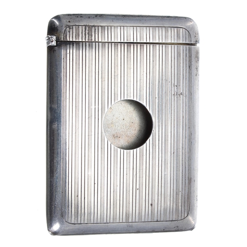 507 - Sampson Mordan & Co. Ltd. silver engine turned cigarette case, with spring hinged cover and hing... 